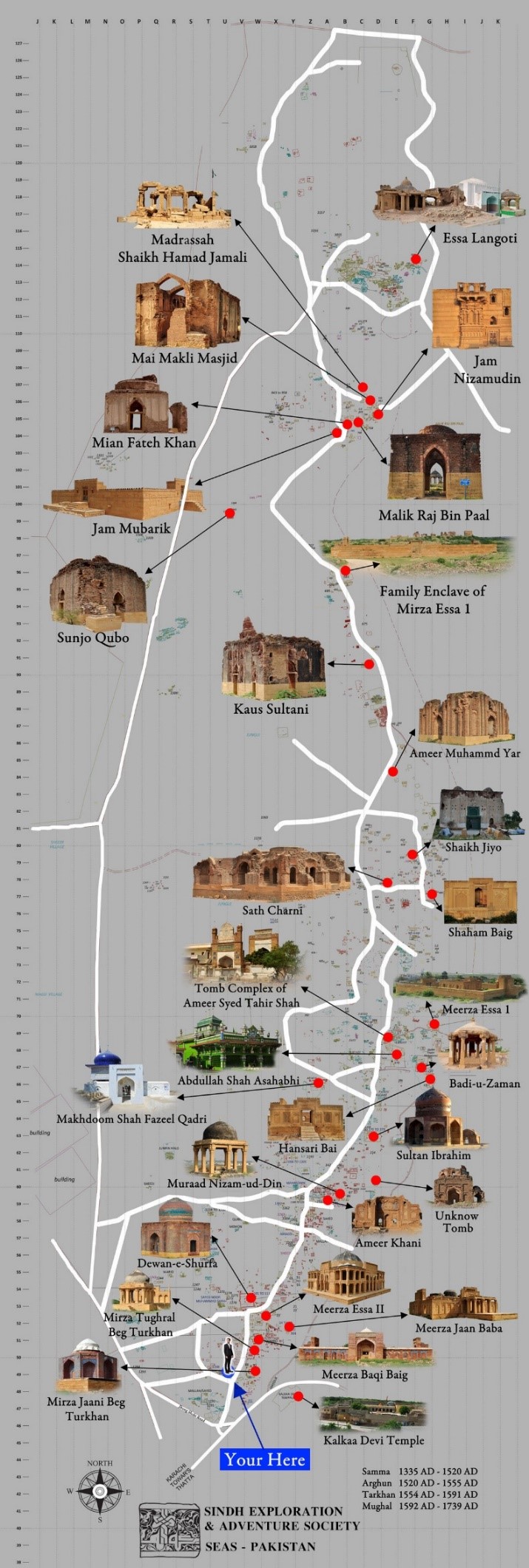 Makli Site Map contained some of its important structures