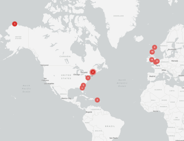 Map of current case study locations from StoryMap