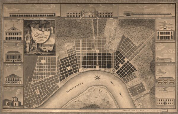 Historical map of the city of New Orleans.